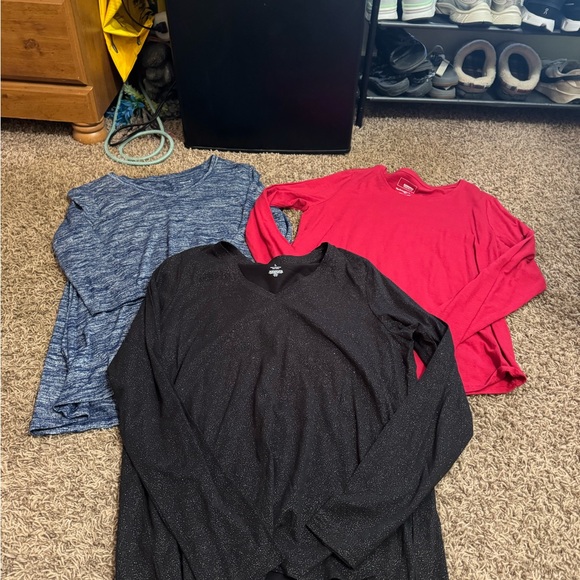 Sonoma Tops - Sonoma Three-Pack Long Sleeve Tops in Black, Red and Blue